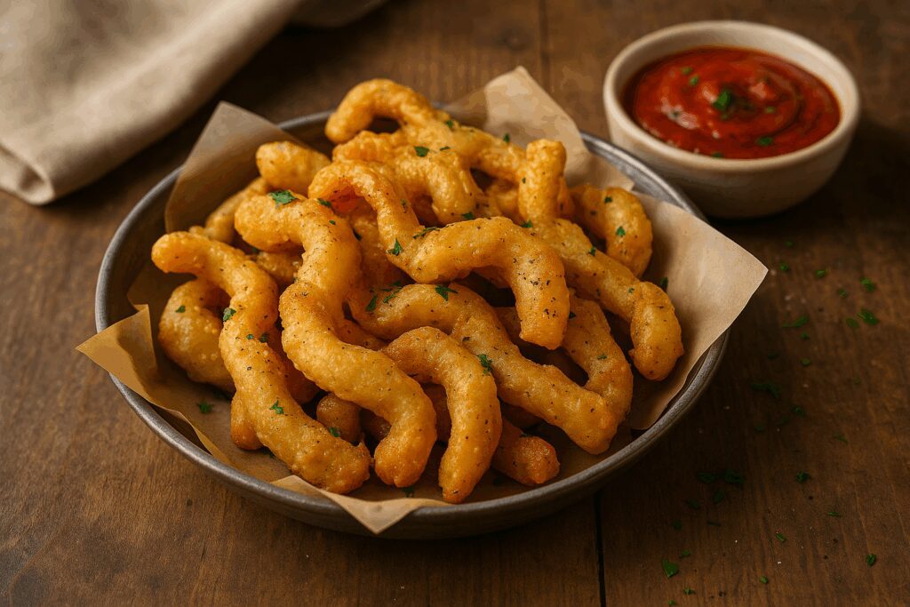 deep fried Ron's mozzarella cheese whips